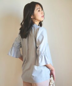 Feroux 【洗える】スタンドネックシャーリング ブラウス