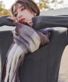 Tiaclasse 【洗える】ストライプ編みフレアニットチュニック