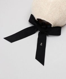 AURORA LANVIN en Bleu ランバン オン ブルー リボン付きボアキャップ