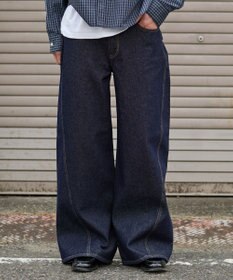 WEGO 【ユニセックス着用ITEM】カバーフィットフラップデニムパンツ