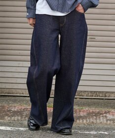 WEGO 【ユニセックス着用ITEM】カバーフィットフラップデニムパンツ