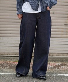 WEGO 【ユニセックス着用ITEM】カバーフィットフラップデニムパンツ