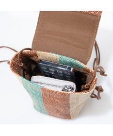 UNBILLION kakatoo ラフィアストライプミニショルダーバッグ