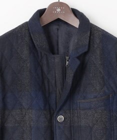 JOSEPH ABBOUD 【イタリア素材/軽量/中綿キルト】 スライバーチェックキルト ジャケット