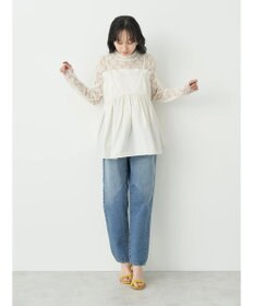 earth music&ecology ウ゛ィンテージ加工テーパードデニム