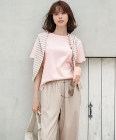 23区 【接触冷感/UVカット/洗える】ドライスラブストレッチ ワイド パンツ