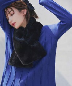 Tiaclasse 【洗える】ストライプ編みフレアニットチュニック