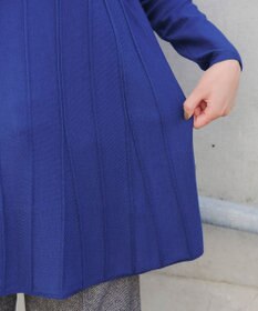 Tiaclasse 【洗える】ストライプ編みフレアニットチュニック