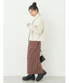 earth music&ecology スカラップニットカーディガン