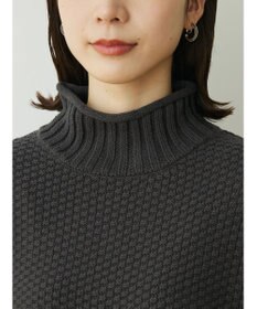 Green Parks 袖ラインカノコ編みニットプルオーバー