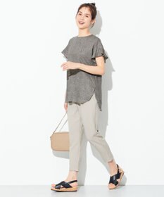 ANY 【洗える】ライトリネンクロスフレアスリーブ ブラウス