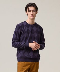 J.PRESS MEN アーガイルワントーンリンクス ロングスリーブ Tシャツ