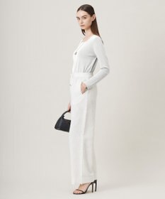 ICB 【洗える】 ライトスラブツイード ワイドパンツ