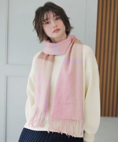 ANY SIS ウールニュアンス ストール ピンクチェック