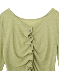 earth music&ecology 【予約】シアーワッフルタックボタントップス