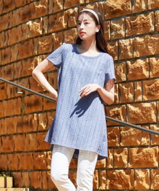 Tiaclasse L 【洗える】カットレースチュニックブラウス