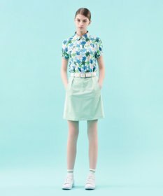 23区GOLF 【WOMEN】【UVカット】草花柄プリントポロシャツ
