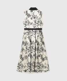 GRACE CONTINENTAL フラワー刺繍ボウタイドレス