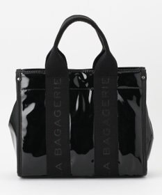 LA BAGAGERIE ソフトエナメル　ロゴテープ2WAYトートバッグ　Mサイズ