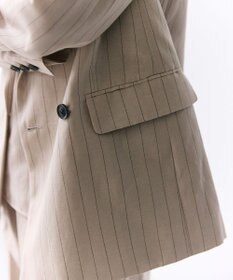 BEIGE， ERYTH / リネンストライプダブルジャケット