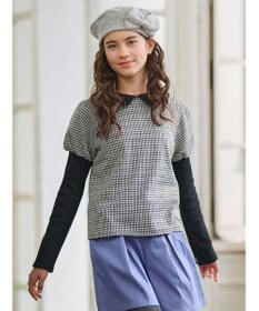 組曲 KIDS 【150-160㎝】チェックジャガード トレーナー