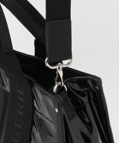 LA BAGAGERIE ソフトエナメル　ロゴテープ2WAYトートバッグ　Mサイズ