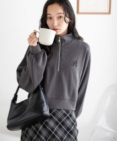 WEGO ハーフジップショートスウェット