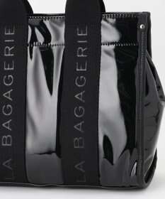 LA BAGAGERIE ソフトエナメル　ロゴテープ2WAYトートバッグ　Mサイズ