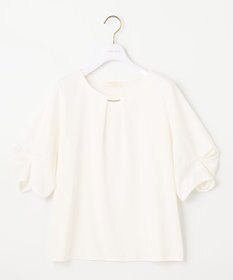 ANY SIS 【接触冷感・吸水速乾・UVケア】エアリードレープスムース タックスリーブ ブラウス