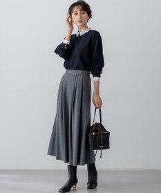 23区 【洗える】エンブロイダリー フラワーレースコンビ ニット