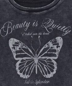 WEGO ヴィンテージウォッシュグラフィックリブT