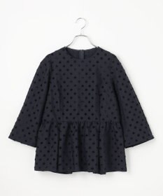 #Newans 【洗濯機可】ジャガ―ドドットペプラムブラウス