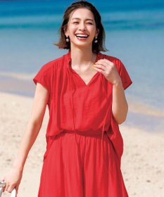 UNFILO ヴィンテージシアー ギャザーブラウス