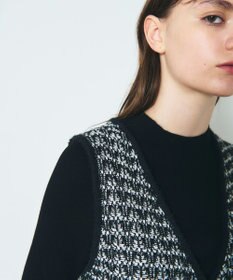 GRACE CONTINENTAL バイカラージャガードニットワンピース