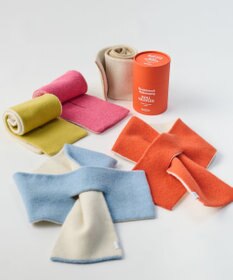 MOONBAT MACKINTOSH PHILOSOPHY(マッキントッシュ フィロソフィー）【ギフトBOX付】ウール100％ リバーシブル ニット マフラー ユニセックス 日本製