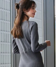 Tiaclasse 【洗える】くるみ釦ニットワンピース