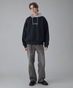 WEGO 【ユニセックス着用ITEM/MLサイズ展開】ワンポイントバイカラープルパーカー