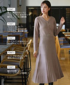 Tiaclasse 【洗える】くるみ釦ニットワンピース