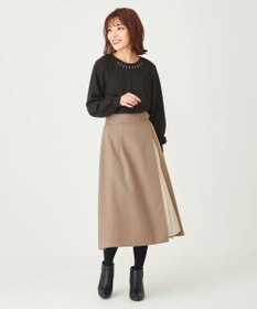 ANY SIS 【洗える】パール調ポイントツイル スカート