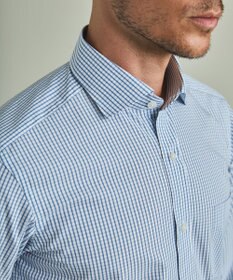 GOTAIRIKU 【形態安定】PREMIUMPLEATS_スモールワイドカラー 通年ドレスシャツ（チェック）