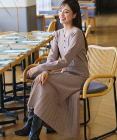 Tiaclasse 【洗える】くるみ釦ニットワンピース