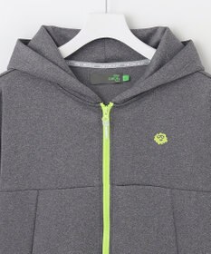 PW CIRCULUS 【MEN】【洗える/吸汗速乾/ストレッチ】ダンボール ロゴ ジップアップ パーカー