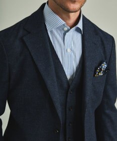 GOTAIRIKU 【形態安定】PREMIUMPLEATS_スモールワイドカラー 通年ドレスシャツ（チェック）