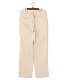 J.PRESS MEN 【J.PRESS ORIGINALS】Cotton Polyester Drill New Piped Stem Slacks / Big Back Belt / Japan Made