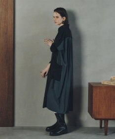 YECCA VECCA カーゴデザイン配色シャツワンピース