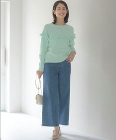 組曲 バスケット編みフリル ニット