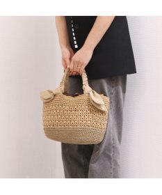 UNBILLION カシュカシュ cachecache / 下がりリボン切替編みトート