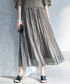 ICB カールマイヤープリーツ スカート スティールカーキ