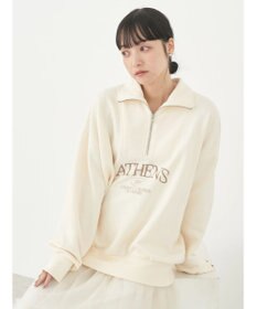 earth music&ecology ハーフジップロゴチュニック