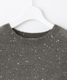 自由区 【アンサンブル対応・洗える】スパンコールプルオーバー ニット